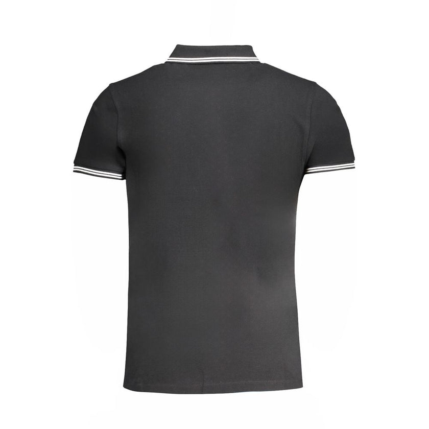 Cavalli Class Nero Baumwoll-Herrenpoloshirt