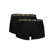 Cavalli Class schwarze Baumwoll-Boxershorts für Männer mit elastischem Bund und Logodetail