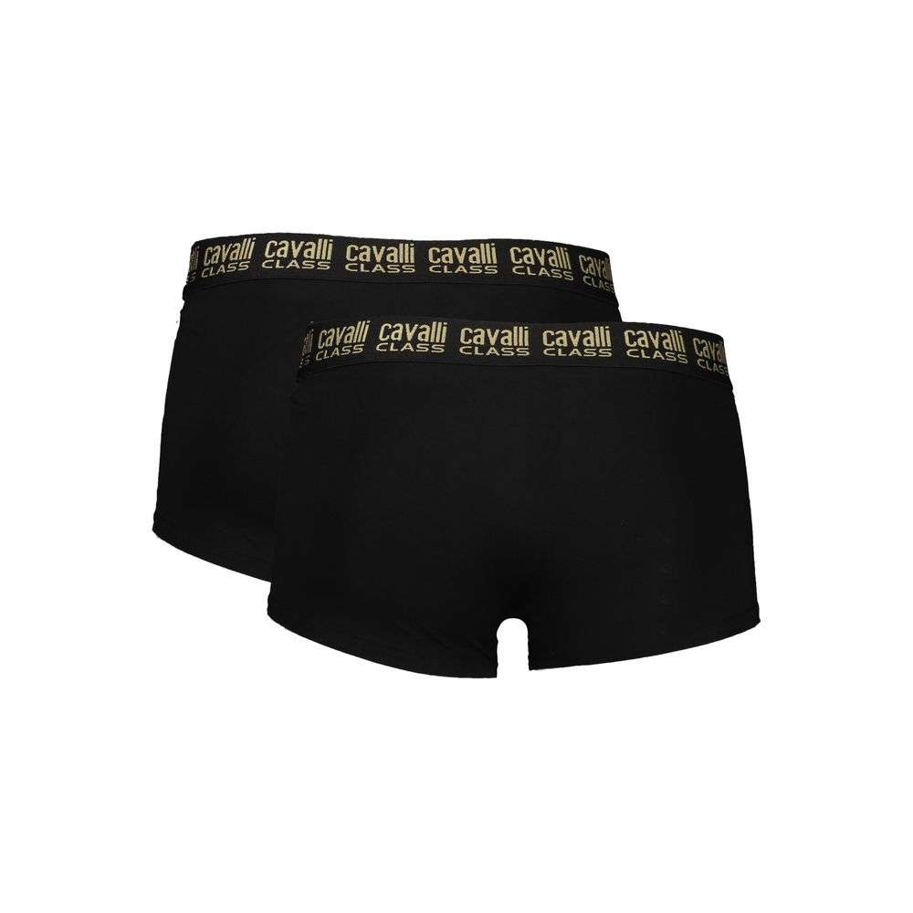 Cavalli Class schwarze Baumwoll-Boxershorts für Männer mit elastischem Bund und Logodetail