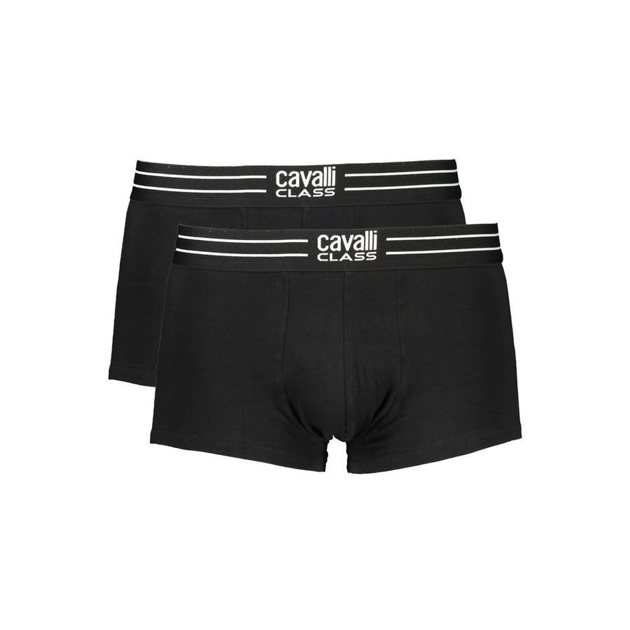 Cavalli Class Men's Black Cotton Boxer Shorts