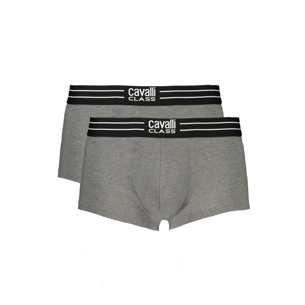 Cavalli Class Men's Grey Cotton Boxer Shorts