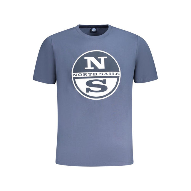 North Sails Blu Baumwoll-T-Shirt für Herren