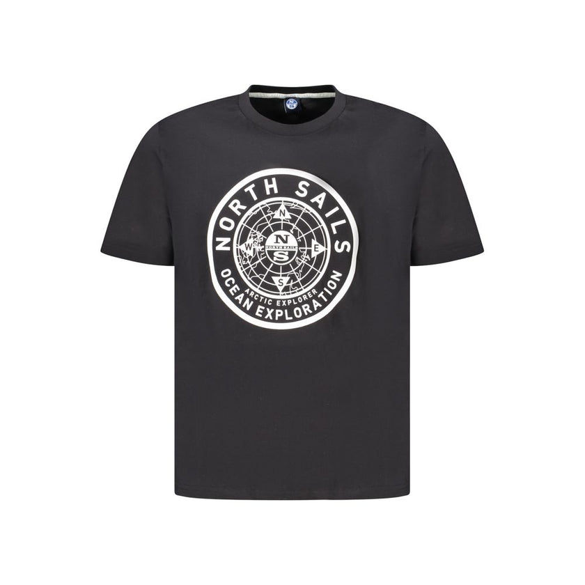 North Sails Schwarzes Baumwoll-T-Shirt für Herren