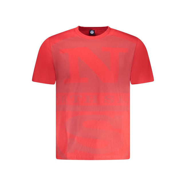 North Sails Rotes Baumwoll-T-Shirt für Herren