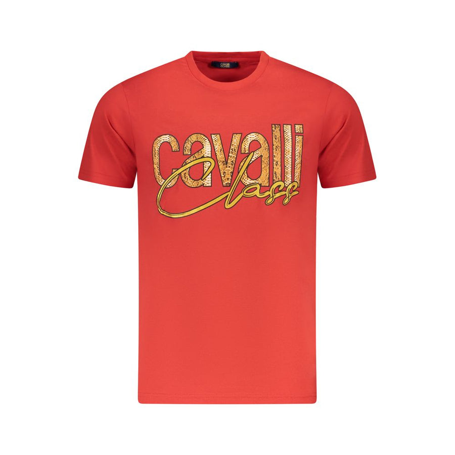 Men's Cavalli Class Red Cotton T-Shirt