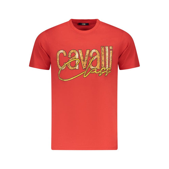 Cavalli Class Rosso Baumwoll-T-Shirt für Herren