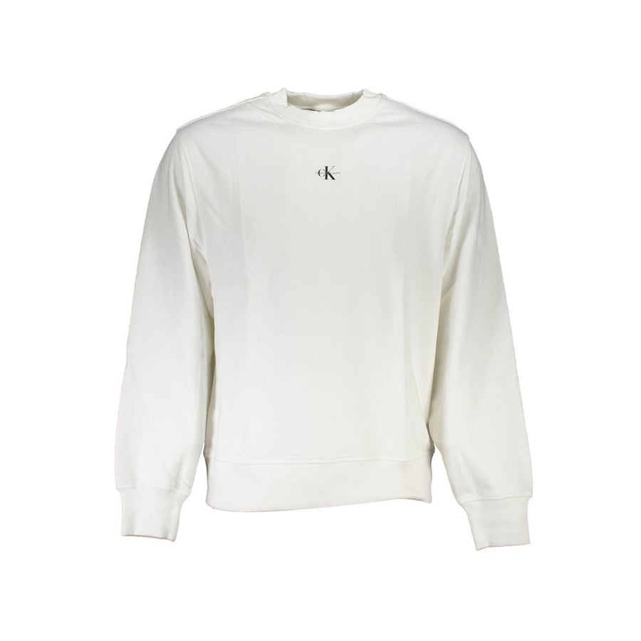 Calvin Klein Weißes Herren-Sweatshirt aus Baumwolle
