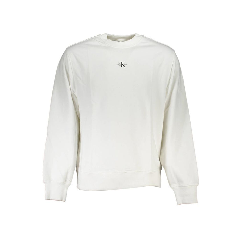 Calvin Klein Weißes Herren-Sweatshirt aus Baumwolle