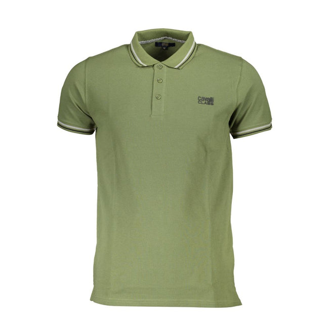 Cavalli Class Grünes Herren-Poloshirt aus Baumwolle