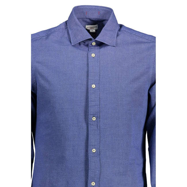 U.S. POLO ASSN. Herrenhemd aus blauer Baumwolle
