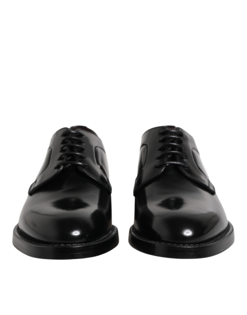 Dolce & Gabbana Schwarze Leder Schnürschuhe Derby Formelle Schuhe