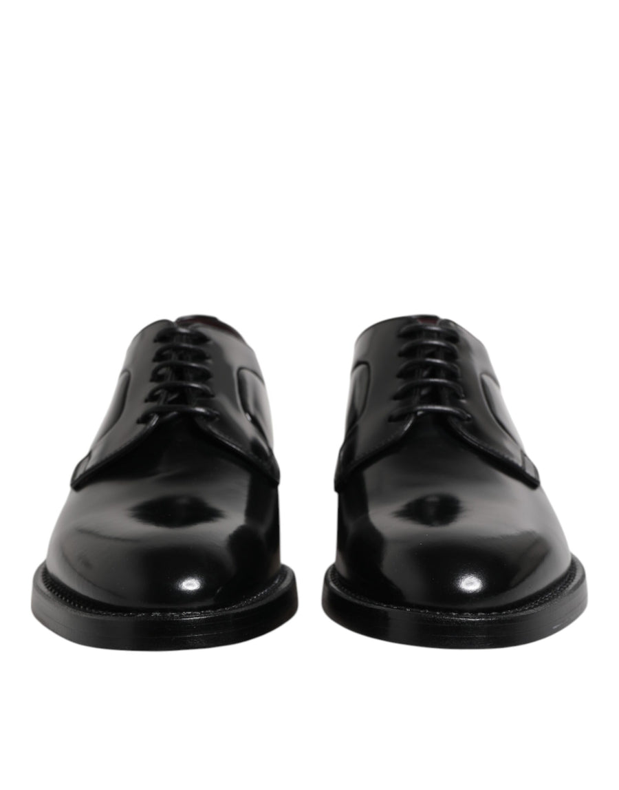 Dolce & Gabbana Black Leather Lace-Up Derby Dress Formal Shoes