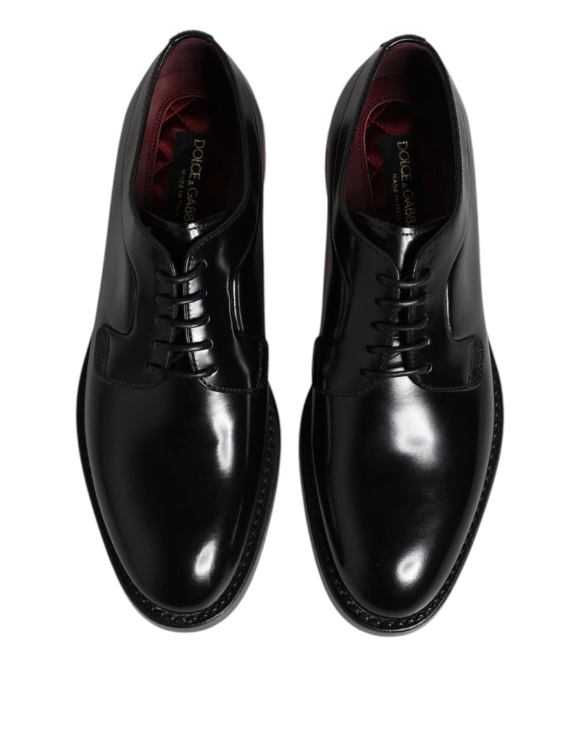 Dolce & Gabbana Schwarze Leder Schnürschuhe Derby Formelle Schuhe