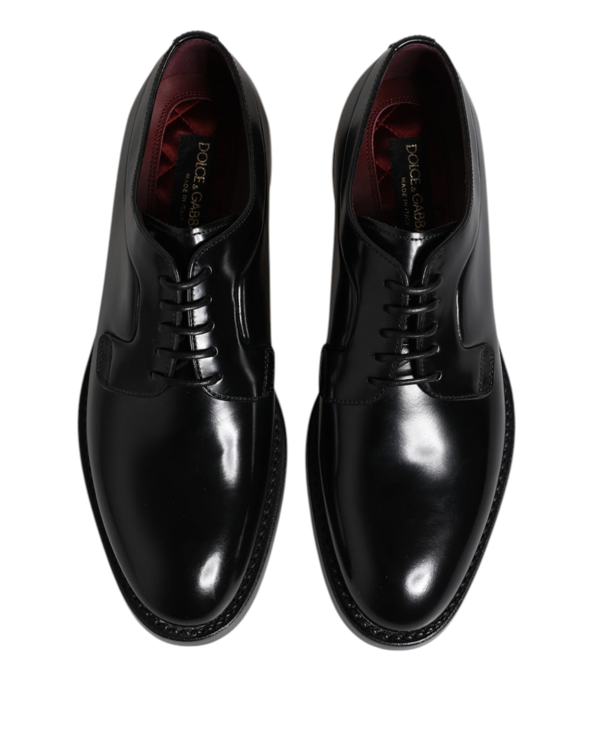 Dolce & Gabbana Black Leather Lace-Up Derby Dress Formal Shoes