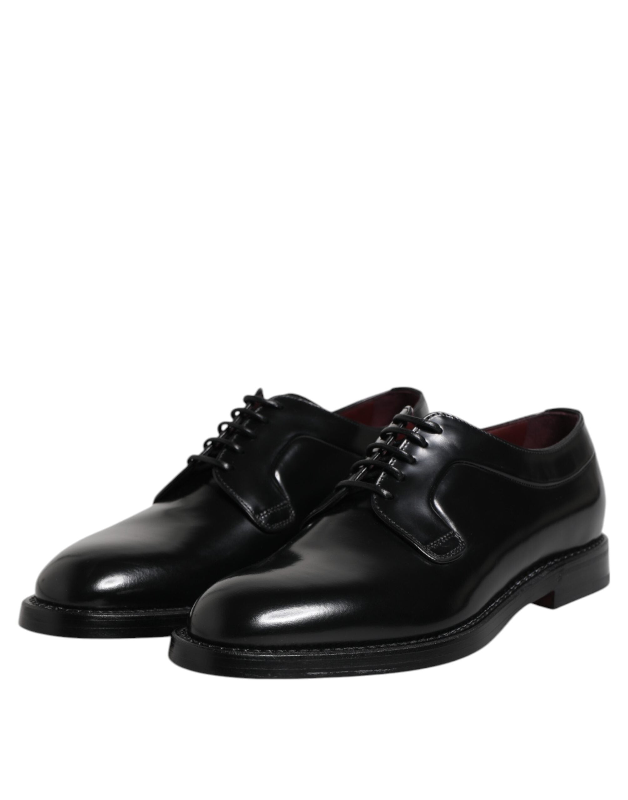 Dolce & Gabbana Schwarze Leder Schnürschuhe Derby Formelle Schuhe