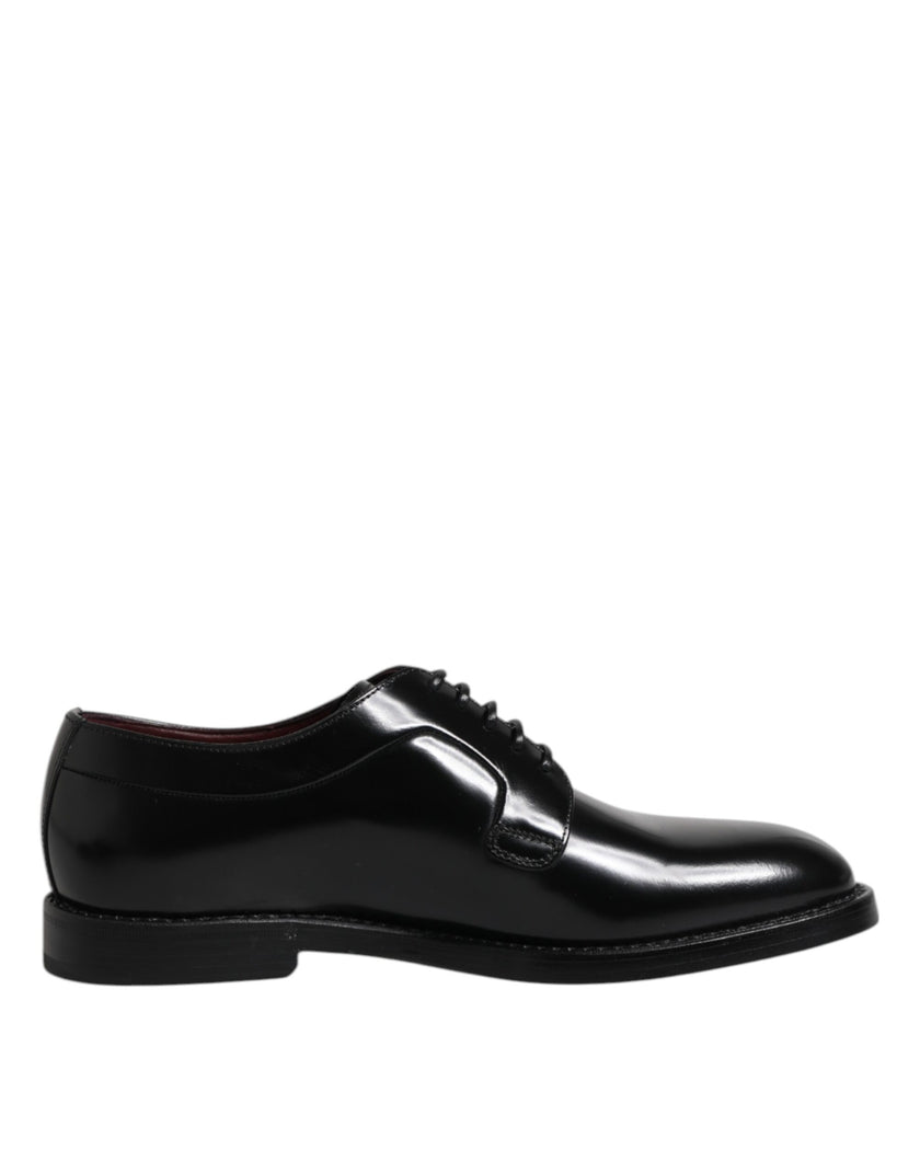 Dolce & Gabbana Schwarze Leder Schnürschuhe Derby Formelle Schuhe