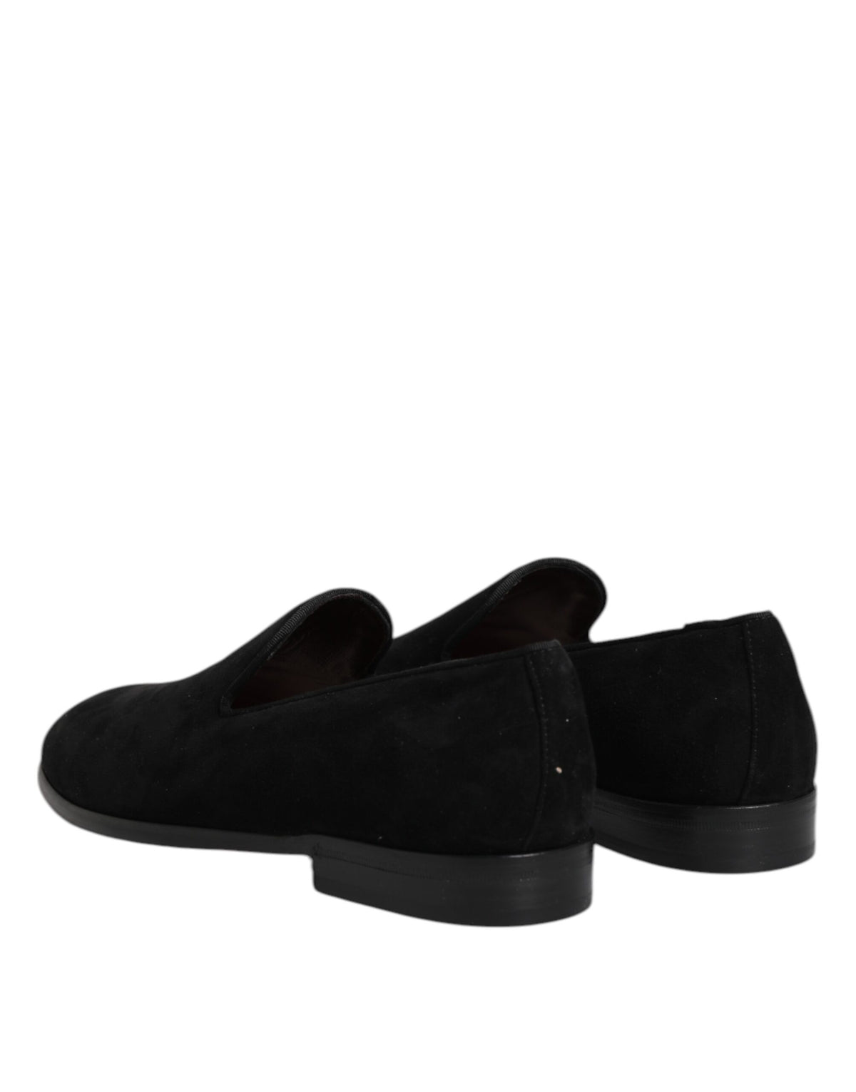 Dolce & Gabbana Black Suede Slipper Formal Shoes