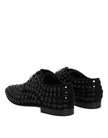 Dolce & Gabbana Schwarze Wildleder-Strass-Derby-Formelle Schuhe