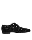 Dolce & Gabbana Schwarze Wildleder-Strass-Derby-Formelle Schuhe