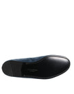 Dolce & Gabbana Blaue Samt-Slipper mit DG-Logo