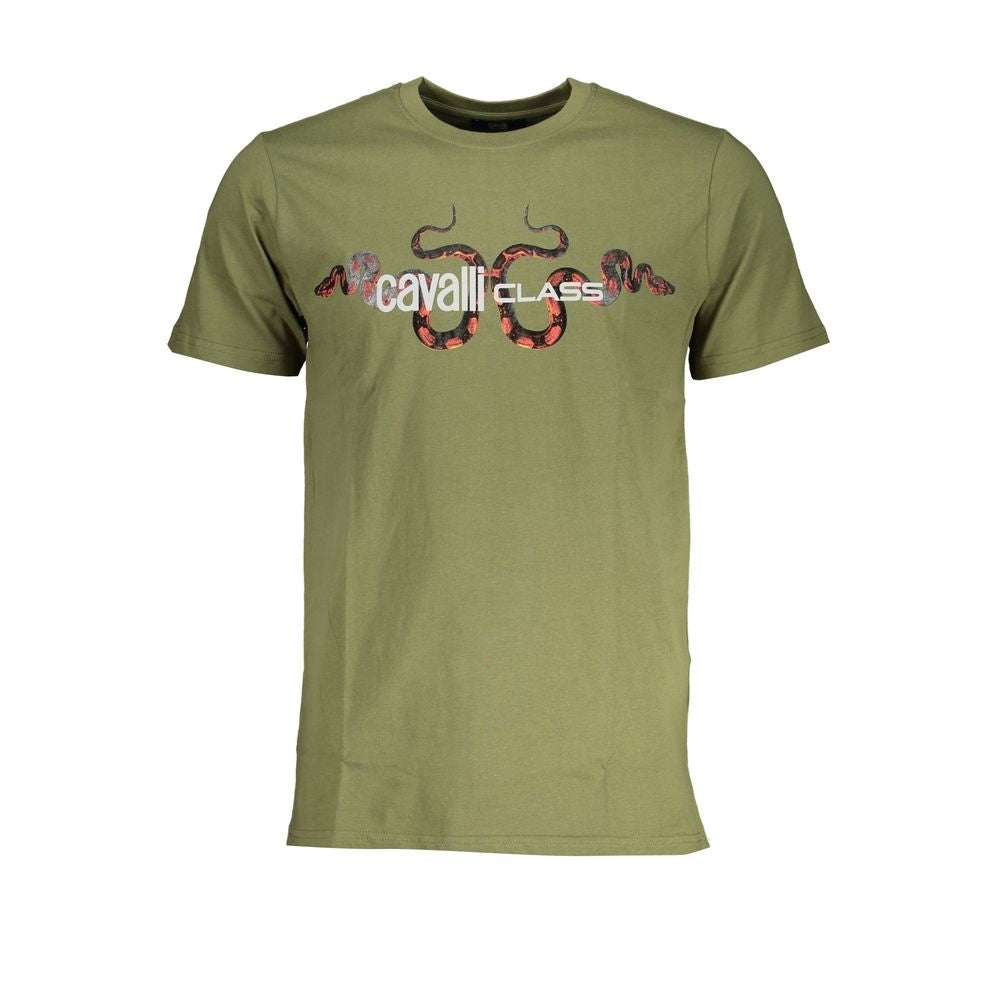 Cavalli Class Men's Green Cotton T-Shirt