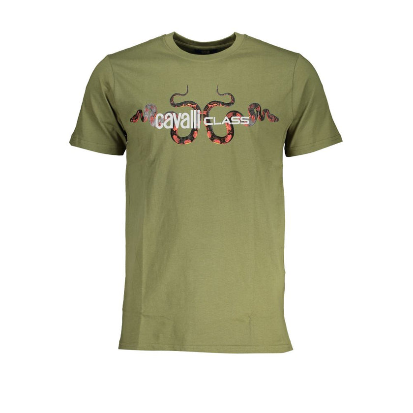 Cavalli Class Verde Baumwoll-T-Shirt für Herren