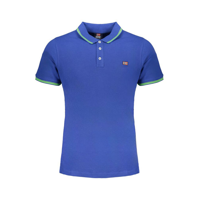 Norway 1963 Blu Cotton Herren Poloshirt