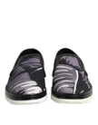 Dolce & Gabbana Schwarz Tropical Slip On Männer Turnschuhe Schuhe