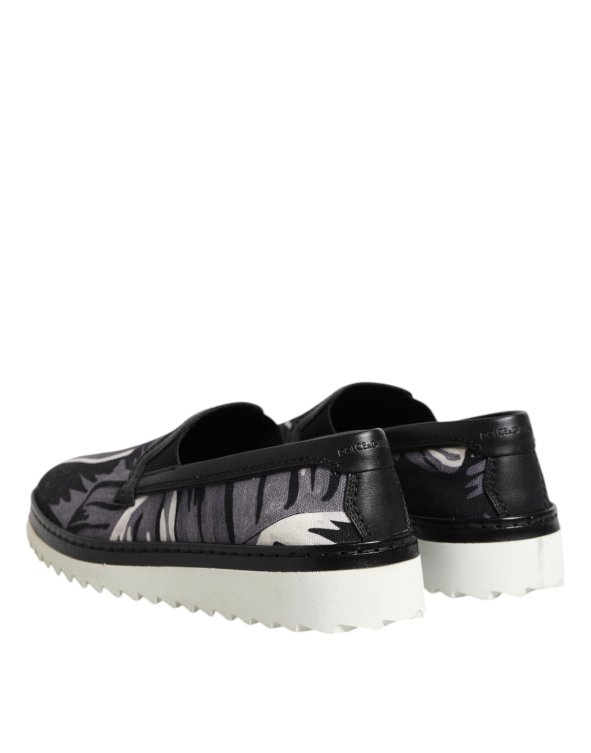 Dolce & Gabbana Black Tropical Slip-On Men's Sneakers Shoes