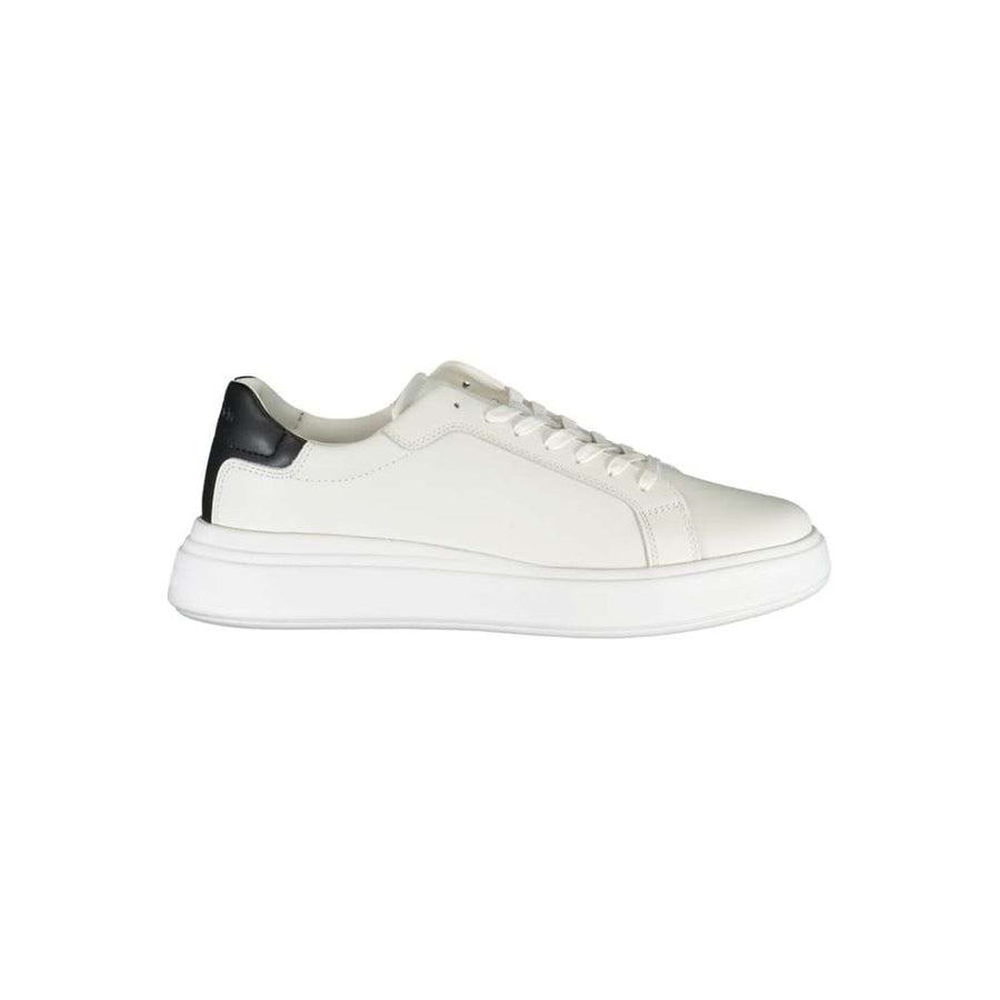 Calvin Klein Plain White Sneakers with Contrasting Accents