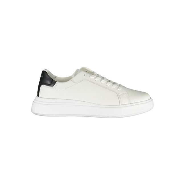 Calvin Klein Schlichte weiße Sneakers mit kontrastierenden Akzenten