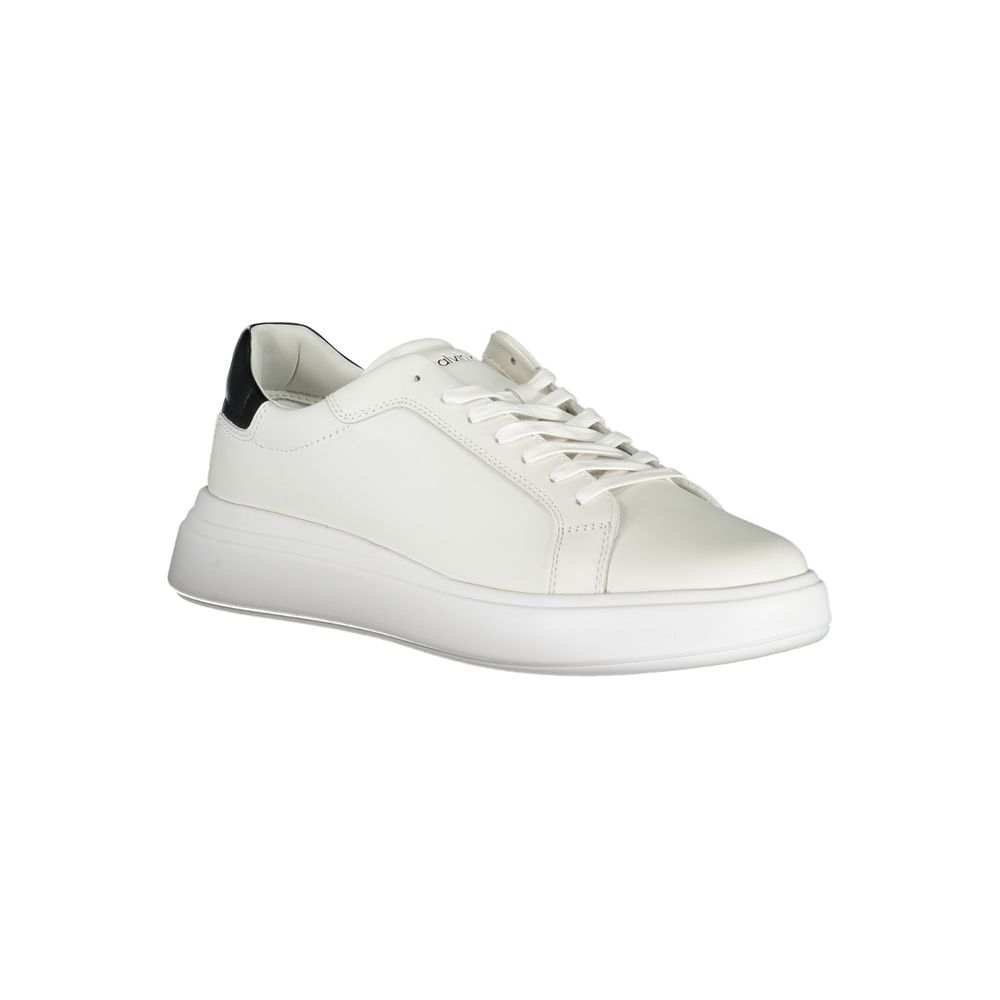 Calvin Klein Plain White Sneakers with Contrasting Accents