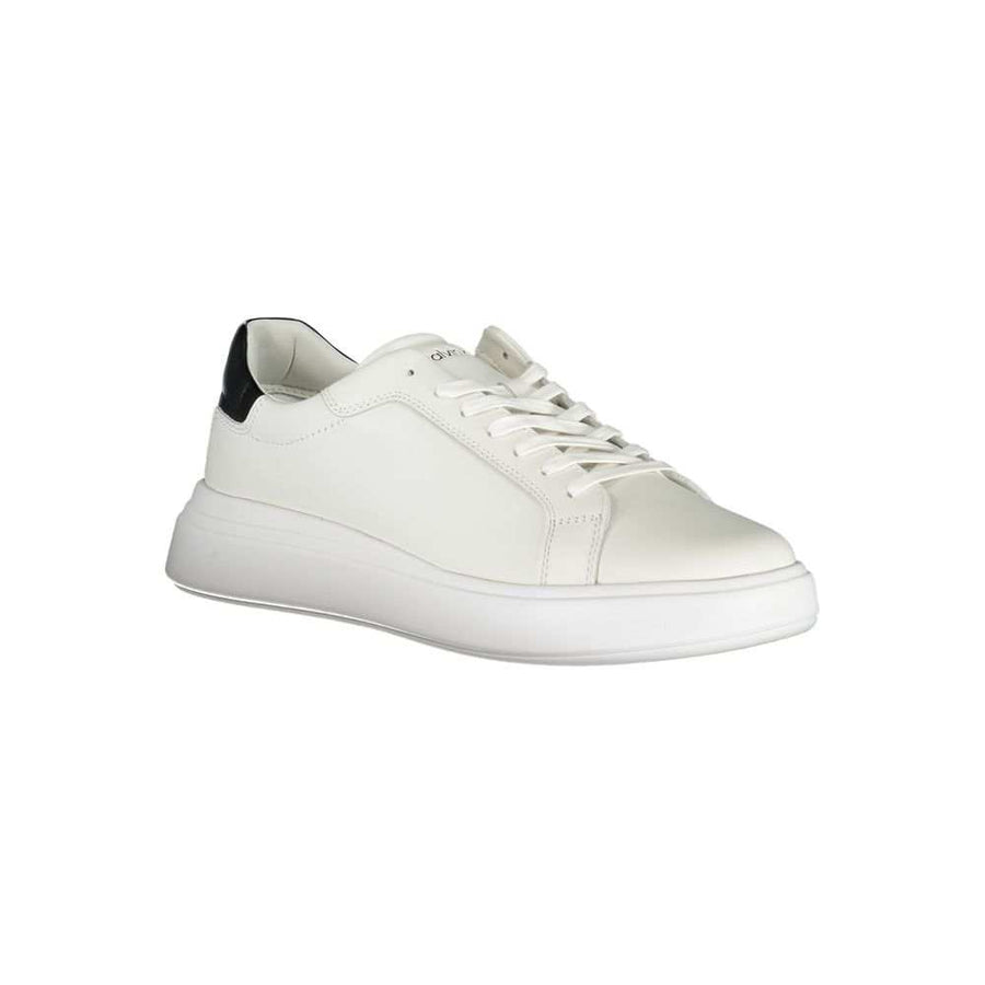 Calvin Klein Plain White Sneakers with Contrasting Accents