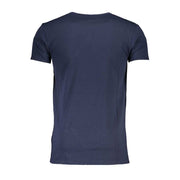 Cavalli Class blaues Baumwoll-T-Shirt für Herren mit Logo-Druck