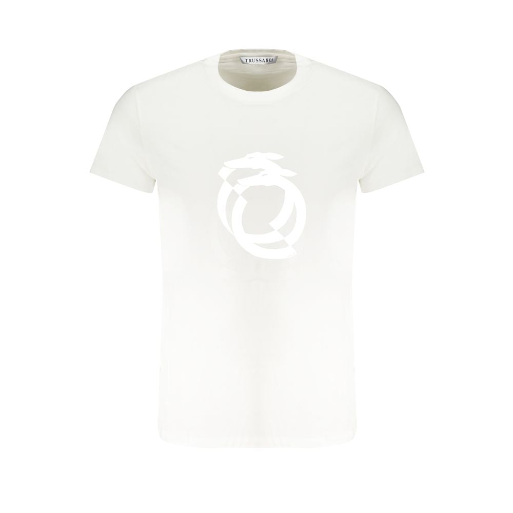 Trussardi Weißes Herren-T-Shirt aus Baumwolle