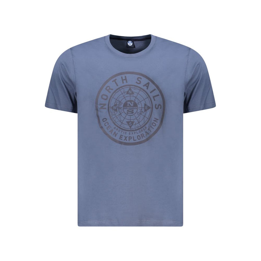 North Sails Blu Baumwoll-T-Shirt für Herren