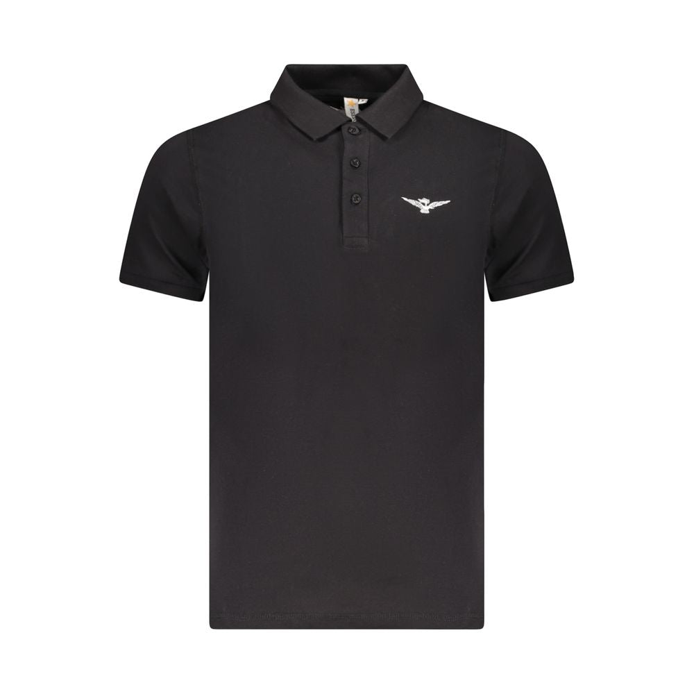 Accademia Militare Schwarzes Baumwoll-Poloshirt für Herren