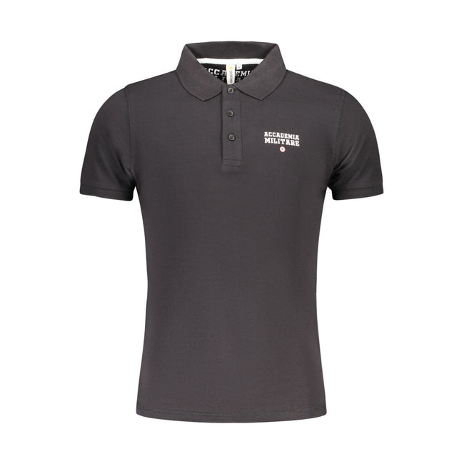 Accademia Militare Schwarzes Baumwoll-Poloshirt für Herren