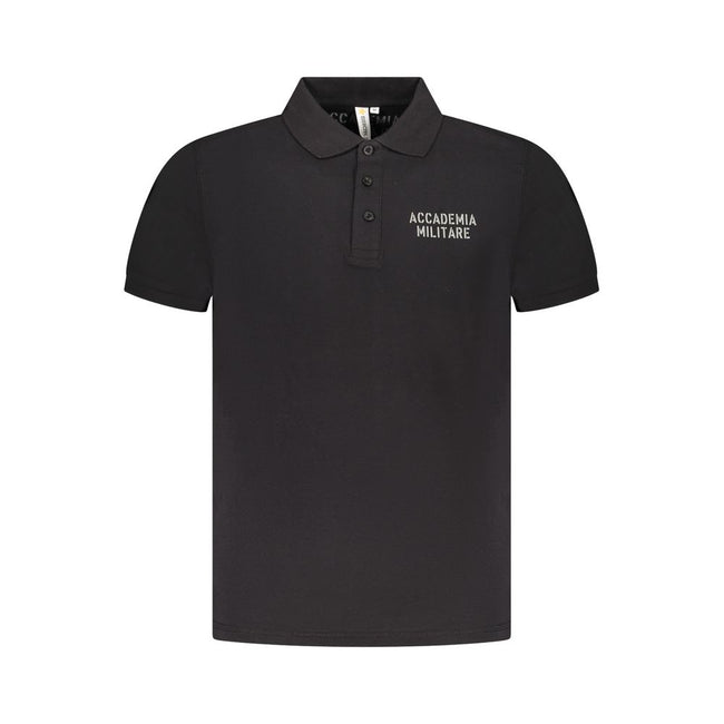 Accademia Militare Schwarzes Baumwoll-Poloshirt für Herren