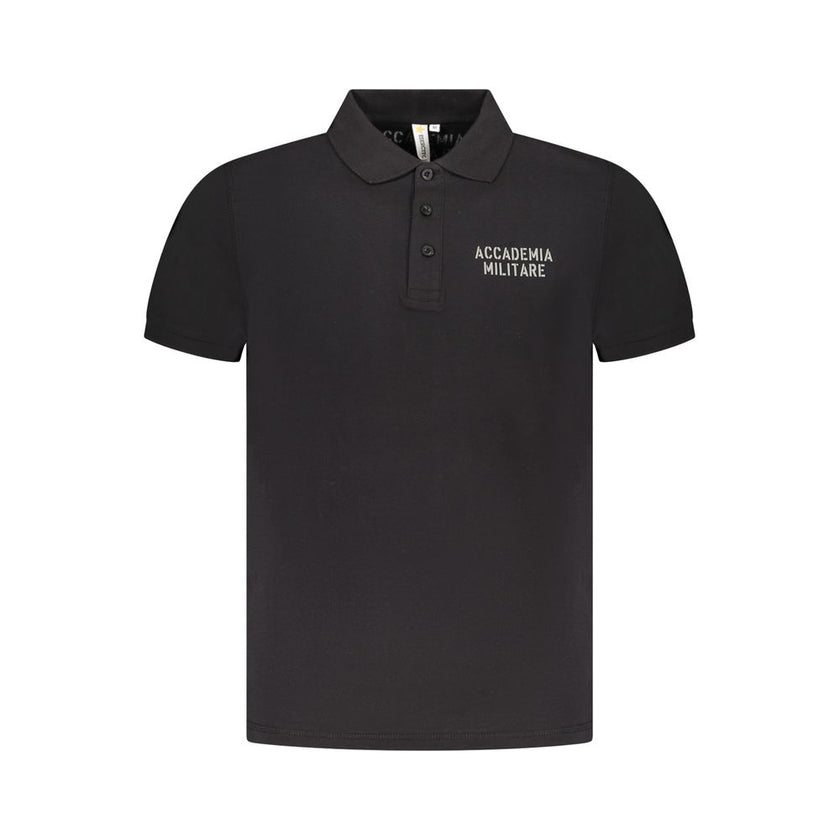 Accademia Militare Schwarzes Baumwoll-Poloshirt für Herren