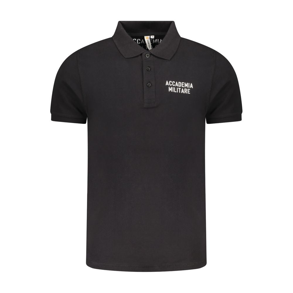 Accademia Militare Schwarzes Herren-Poloshirt aus Baumwolle
