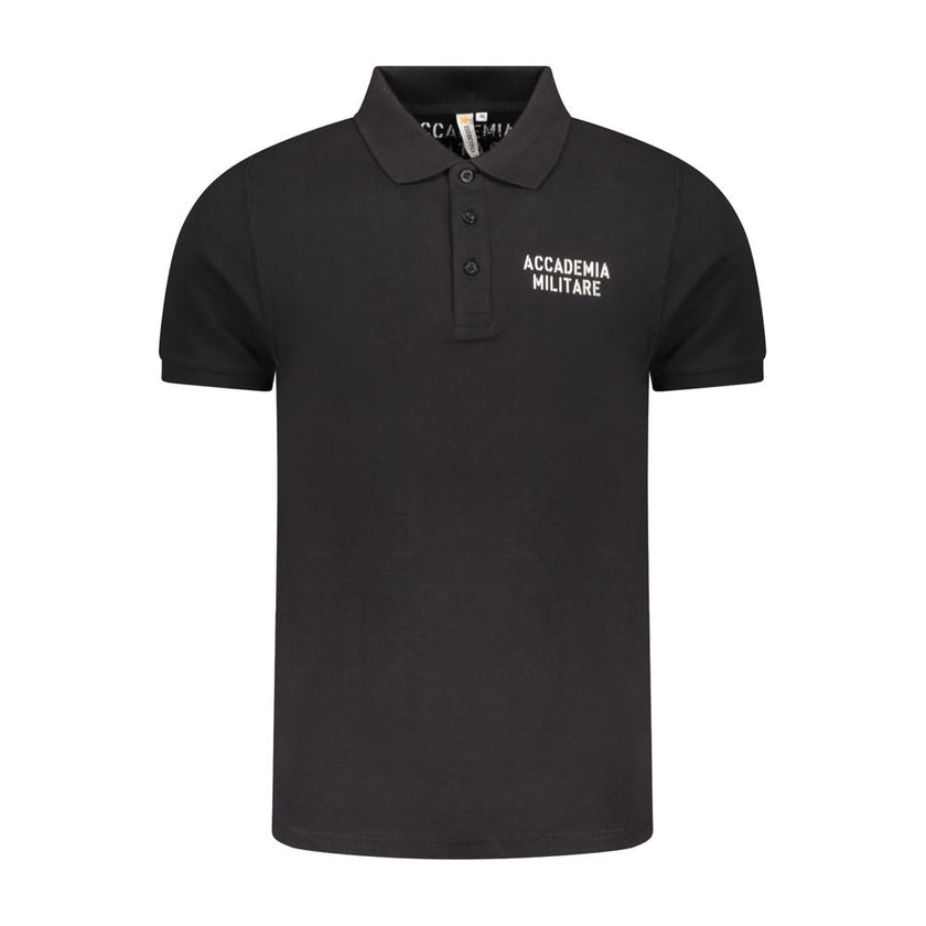 Accademia Militare Schwarzes Herren-Poloshirt aus Baumwolle