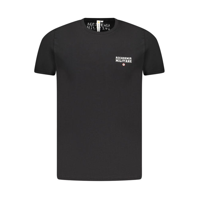 Accademia Militare Schwarzes Baumwoll-T-Shirt für Herren