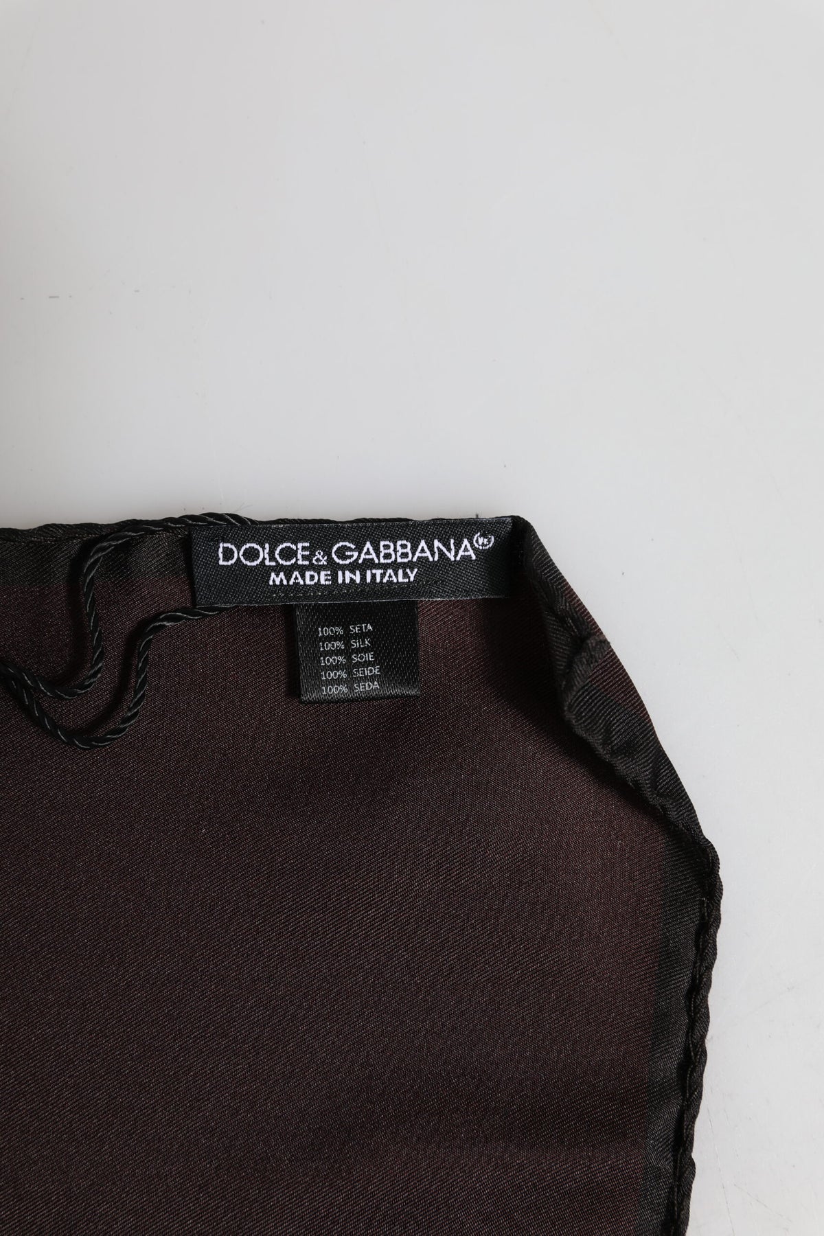 Dolce & Gabbana Brown DG Crown Silk Square Men's Foulard Scarf