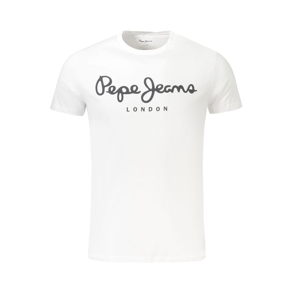 Pepe Jeans Baumwoll-T-Shirt weiß mit kurzem Ärmel und Rundhalsausschnitt