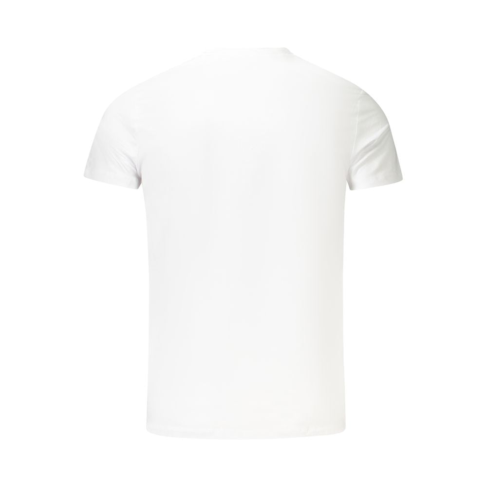 Weißes Pepe Jeans Baumwoll-T-Shirt mit kurzem Ärmel und Rundhalsausschnitt, 70% nachhaltige Baumwolle