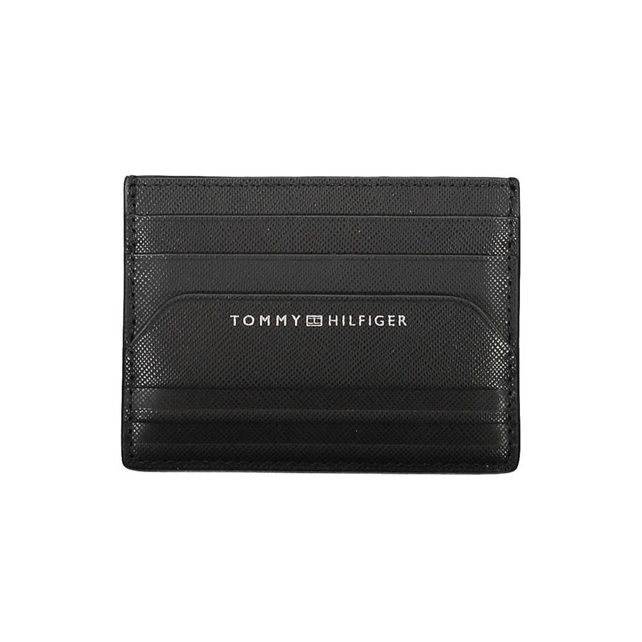 Tommy Hilfiger Schwarzes Leder Portemonnaie für Herren