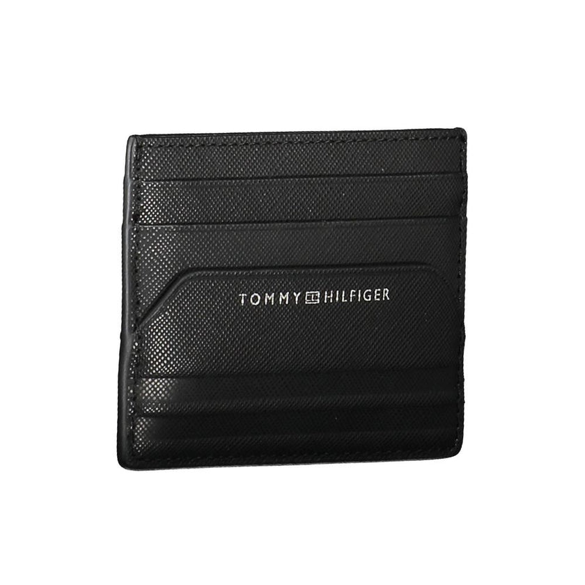 Tommy Hilfiger Schwarzes Leder Portemonnaie für Herren
