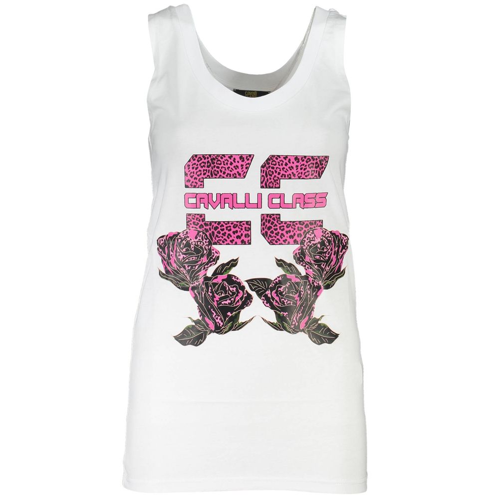 Cavalli Class Weißes Baumwoll-T-Shirt