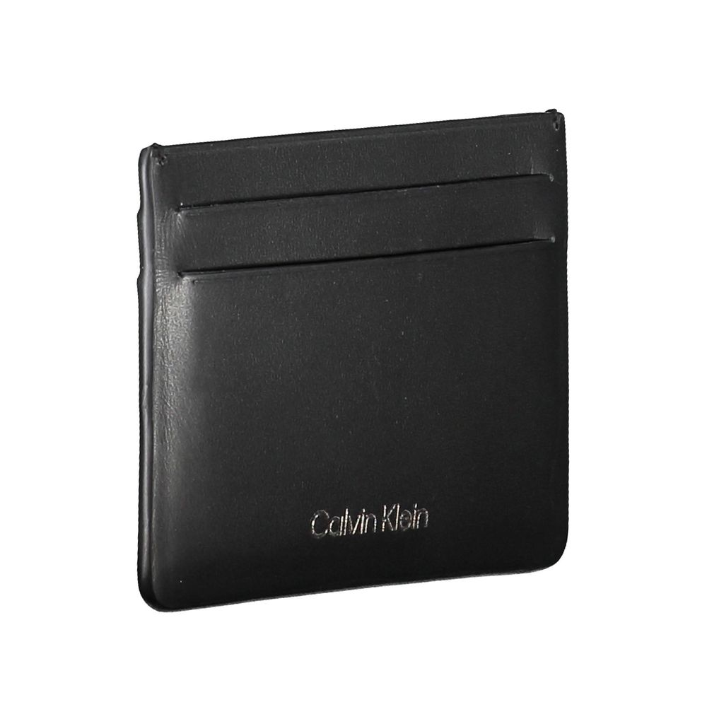 Calvin Klein Schwarzes Leder Portemonnaie für Herren